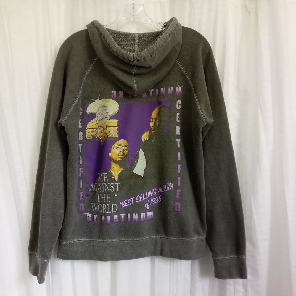 Vintage TUPAC Hoodie 1995 Me Against The World SZ  S Sweatshirt Green Purple